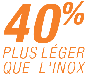 40% plus leger que l'inox